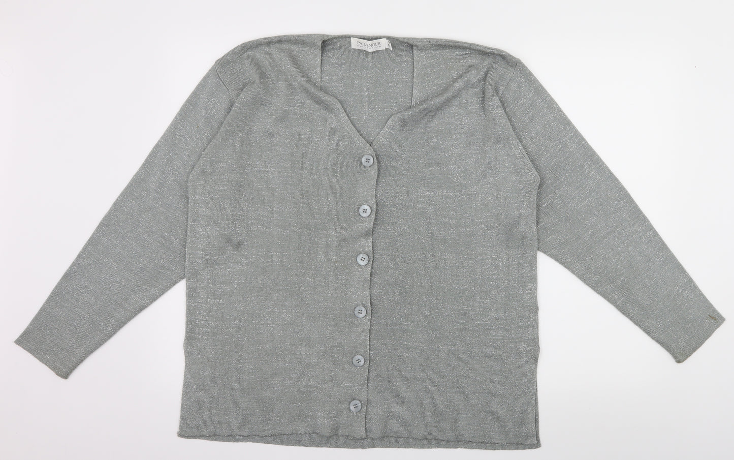 Paramour Womens Grey  Knit Cardigan Jumper Size M