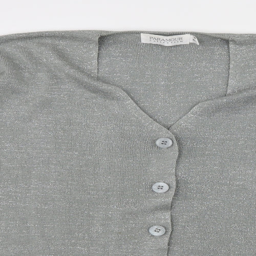 Paramour Womens Grey  Knit Cardigan Jumper Size M