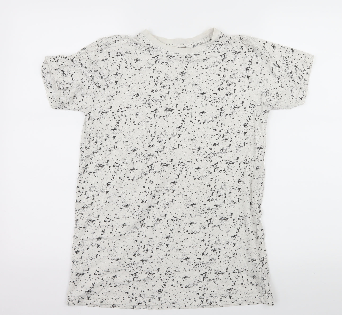 Urban Outlaws Boys White Geometric Jersey Basic T-Shirt Size 13-14 Years  - Paint Splat