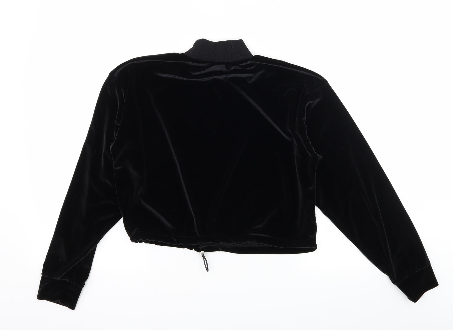 Topshop Womens Black  Velvet Pullover Sweatshirt Size 6