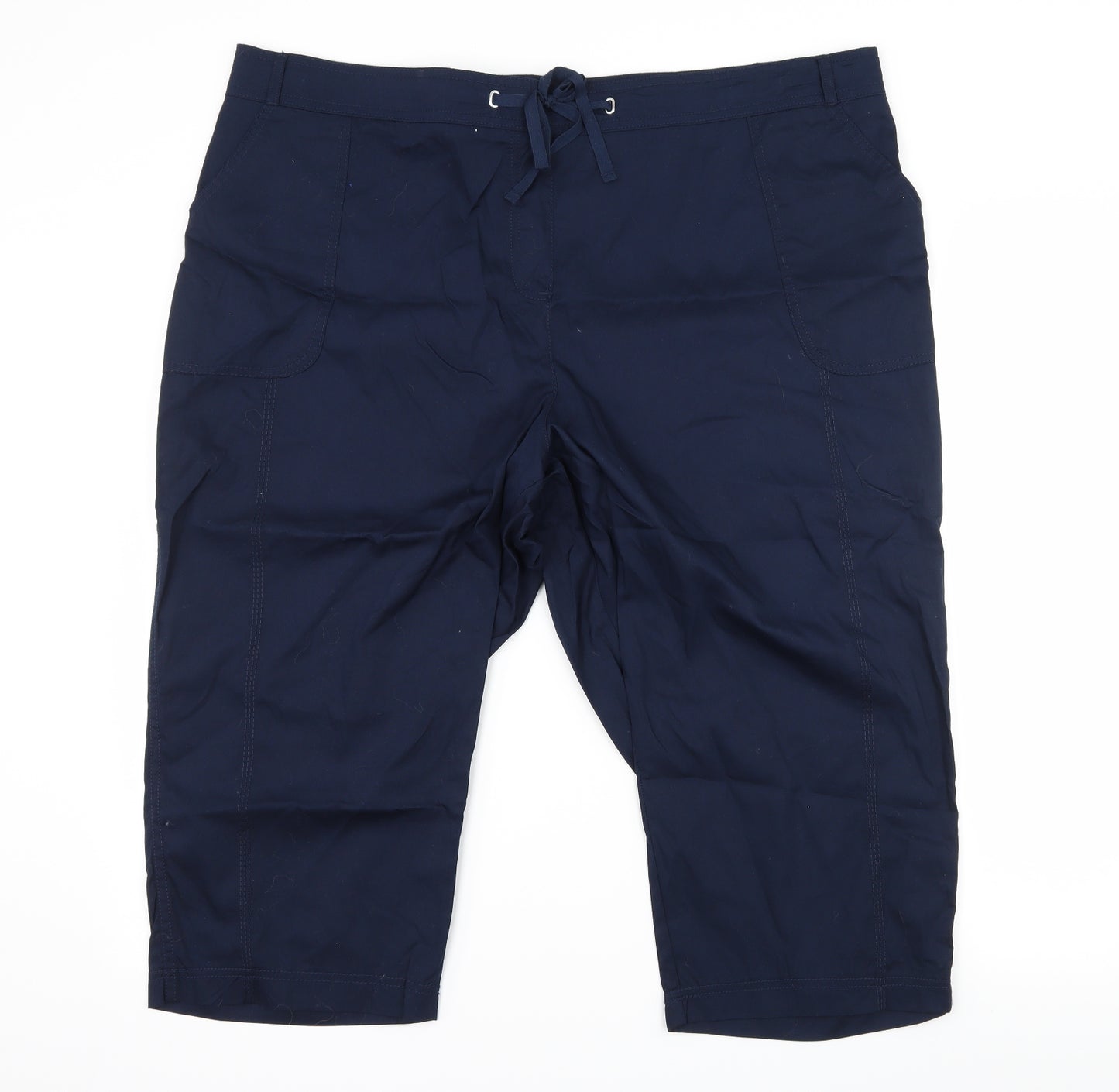 Bonmarché Womens Blue   Cropped Trousers Size 24 L20 in