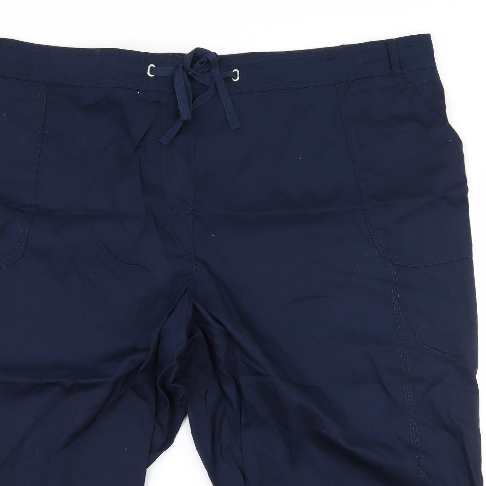 Bonmarché Womens Blue   Cropped Trousers Size 24 L20 in