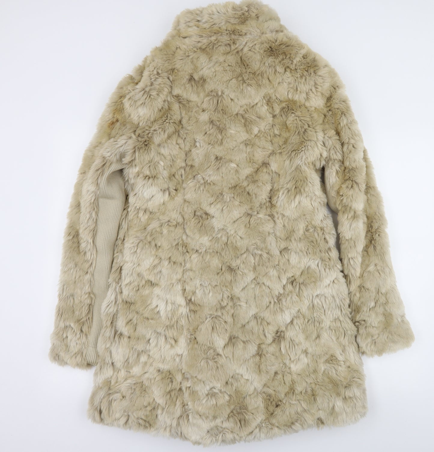NEXT Womens Beige   Overcoat Coat Size 14  - Faux fur