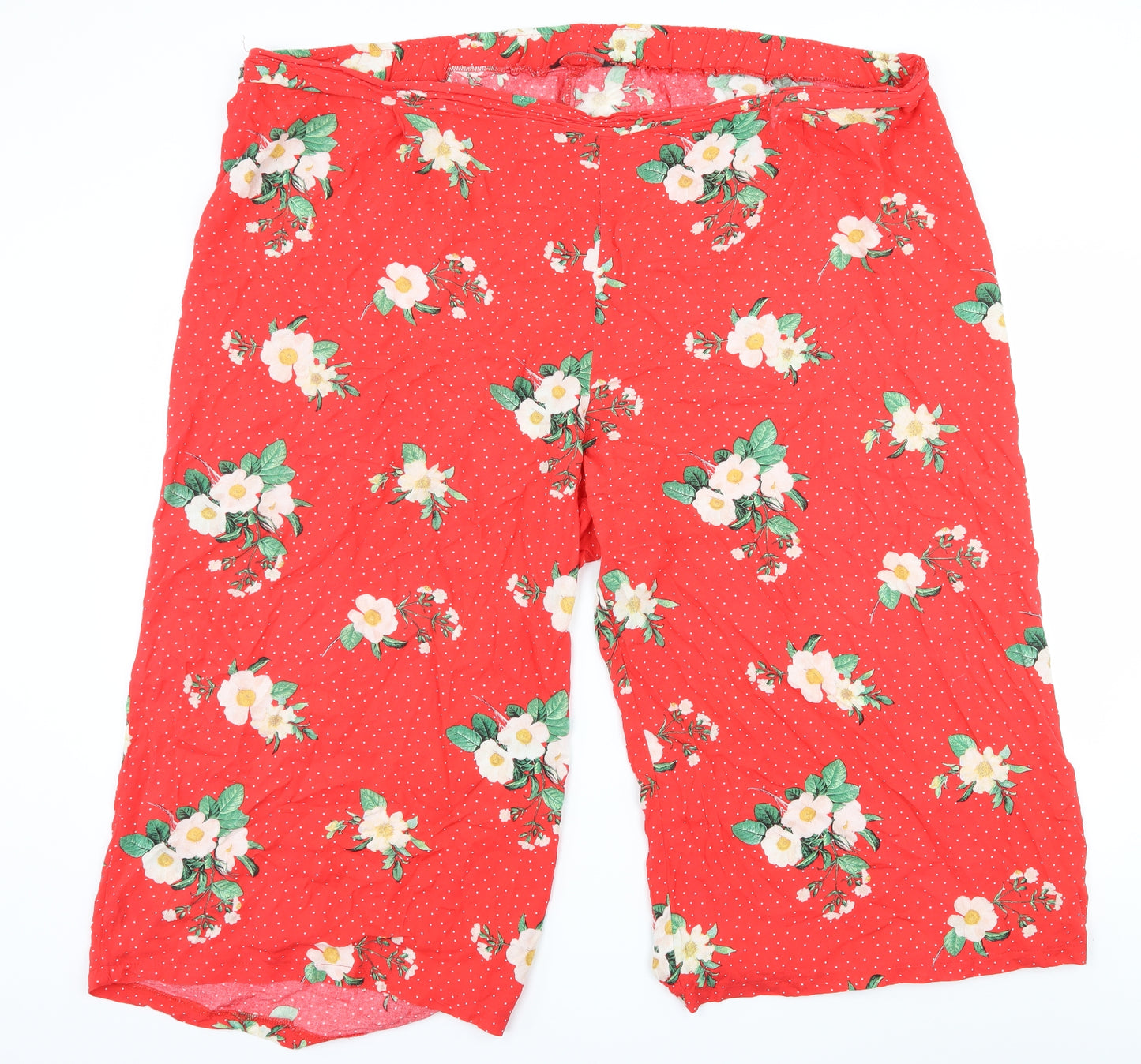 George Womens Red Floral  Culotte Shorts Size 24