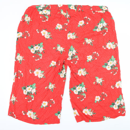George Womens Red Floral  Culotte Shorts Size 24