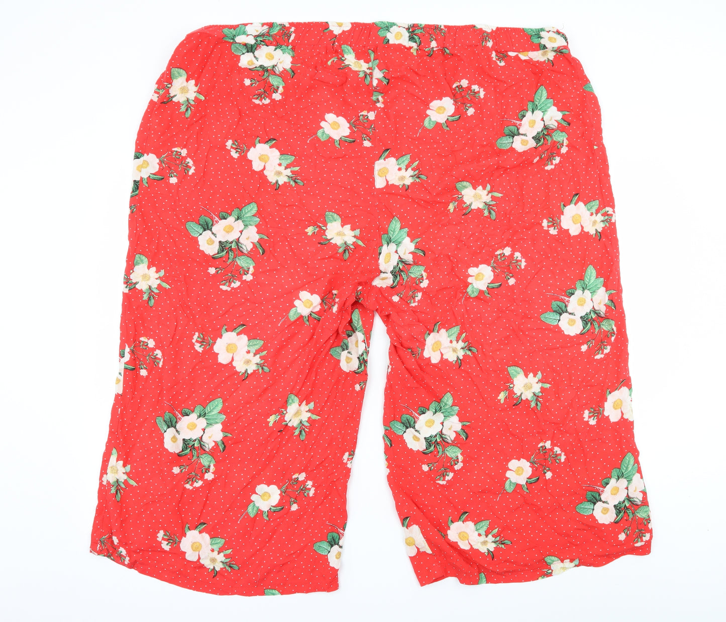 George Womens Red Floral  Culotte Shorts Size 24