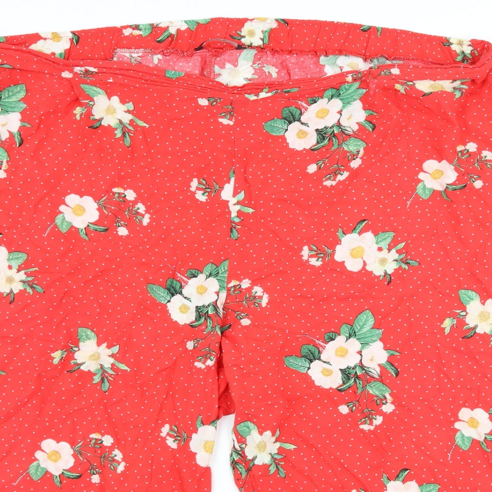 George Womens Red Floral  Culotte Shorts Size 24