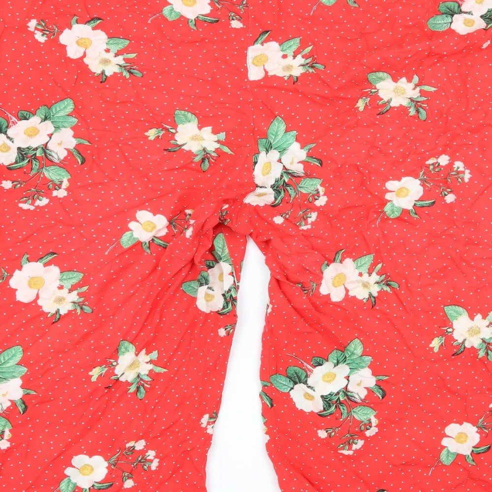George Womens Red Floral  Culotte Shorts Size 24