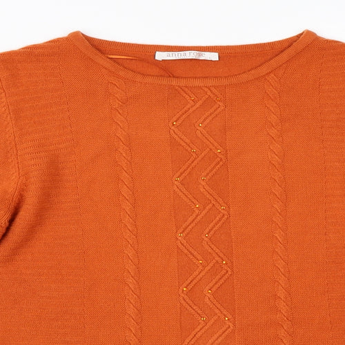 Anna Rose Womens Orange   Pullover Jumper Size L