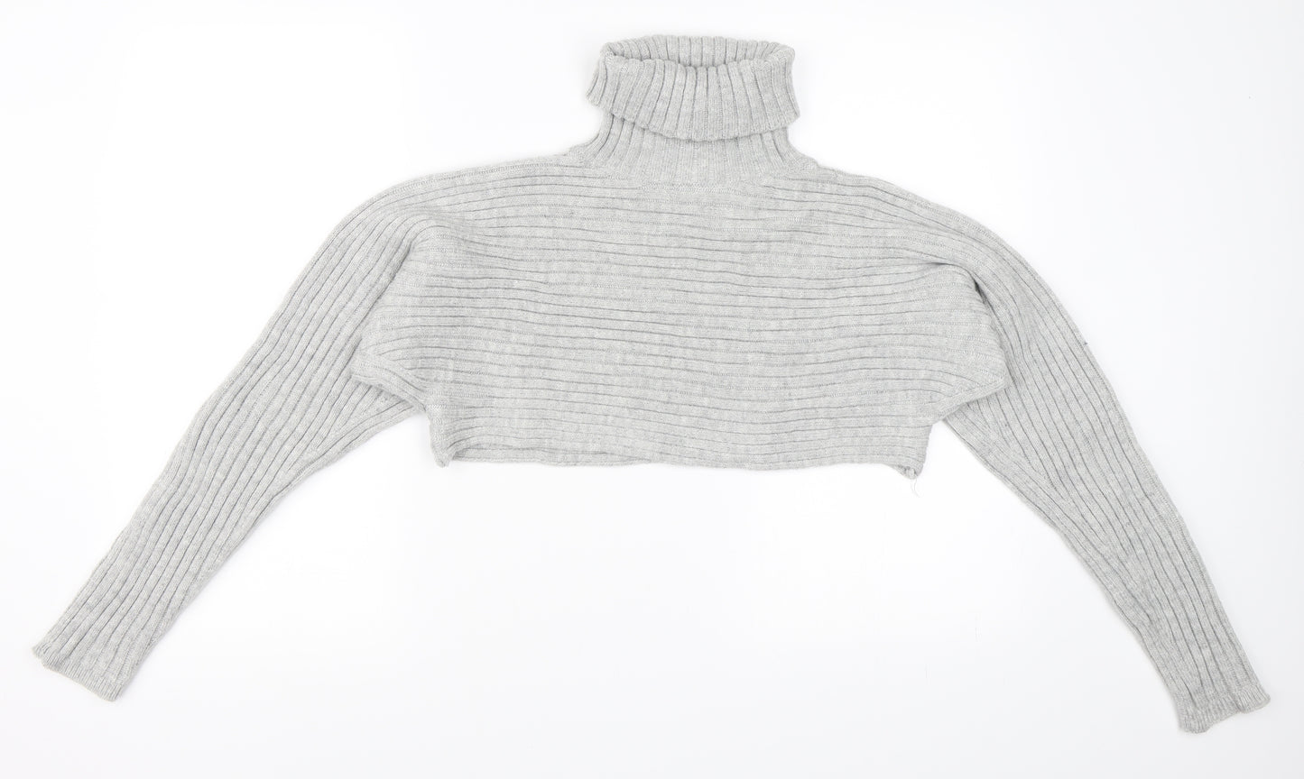 New Look Womens Grey   Pullover Jumper Size M  - Cropped Jumper
