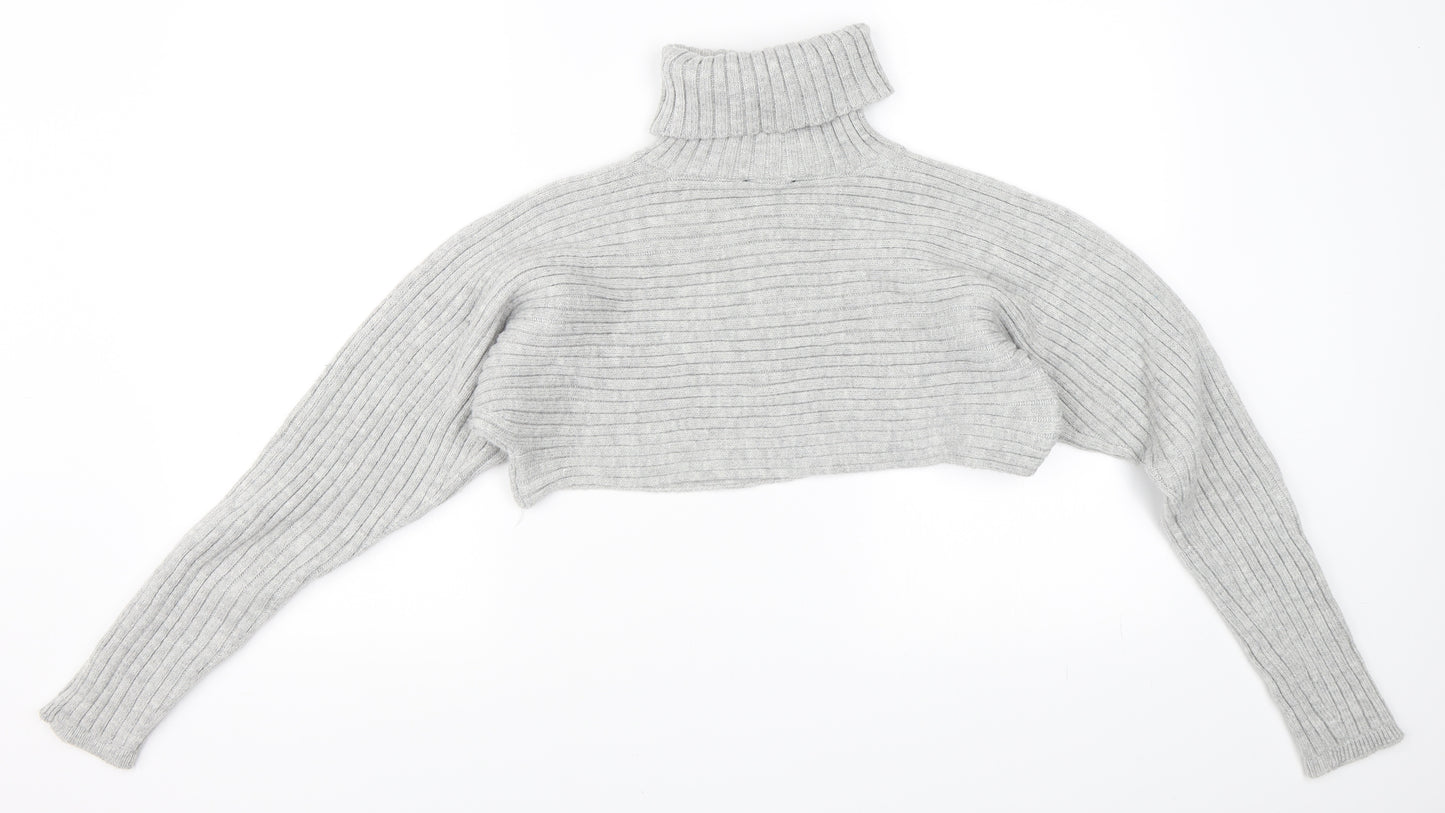 New Look Womens Grey   Pullover Jumper Size M  - Cropped Jumper