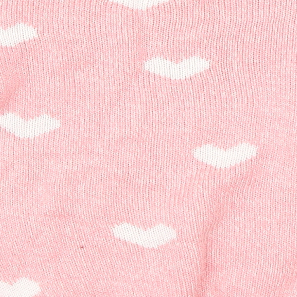 George Girls Pink   Pullover Jumper Size 5-6 Years  - Christmas Snowman Jumper