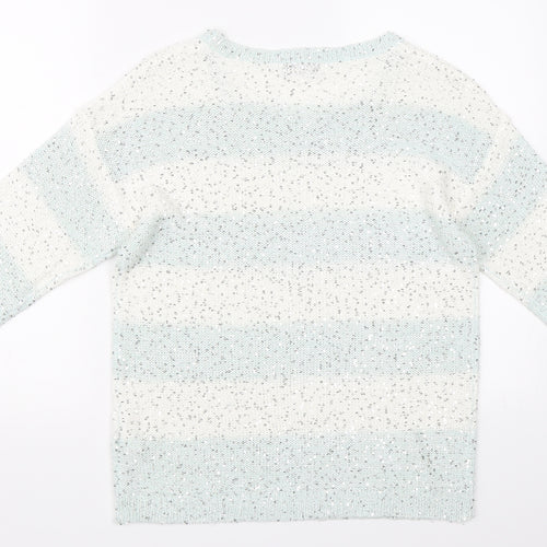 F&F Womens Ivory Striped  Pullover Jumper Size 10