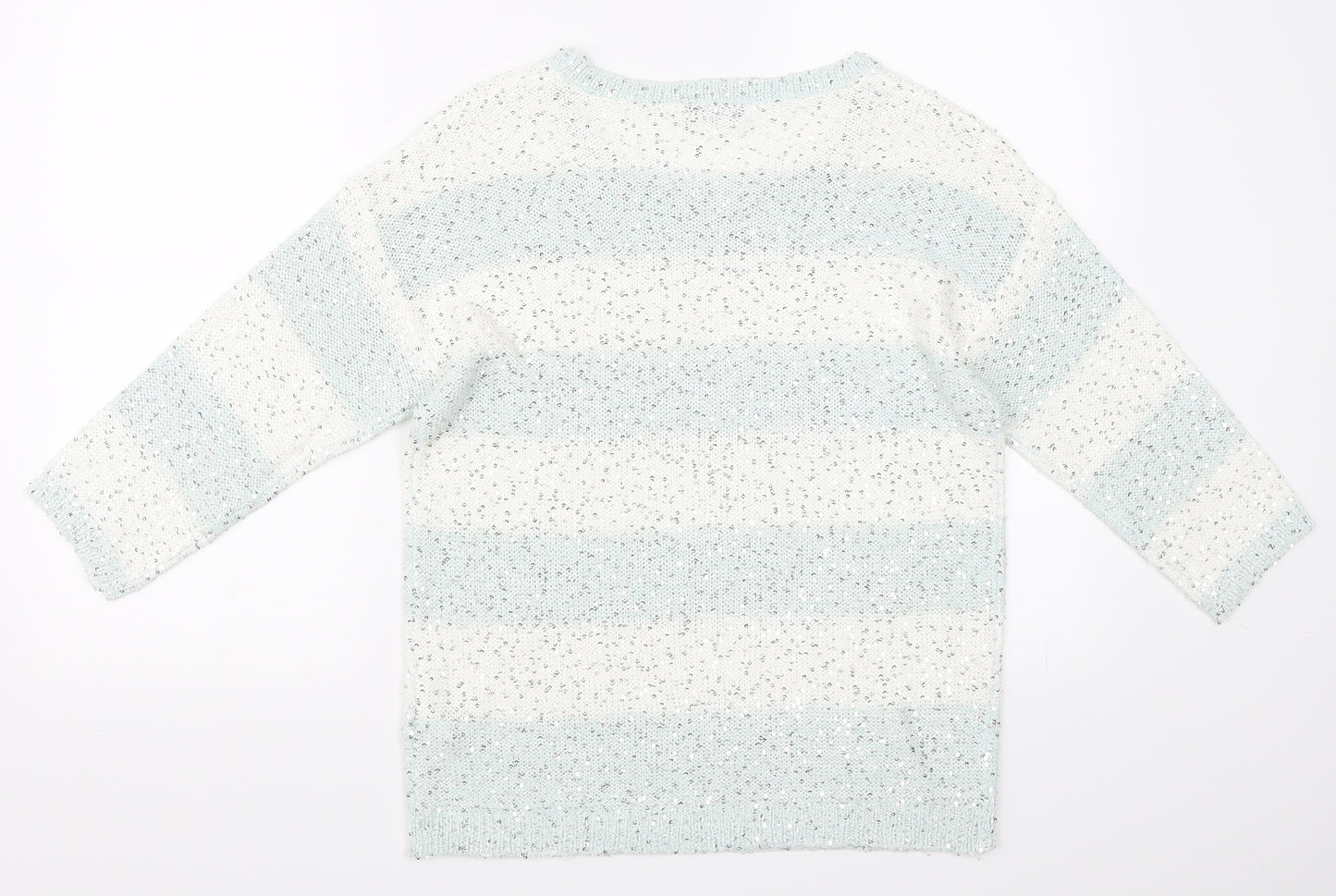 F&F Womens Ivory Striped  Pullover Jumper Size 10
