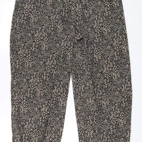 Villa Womens Beige Animal Print  Jogger Trousers Size M L26 in