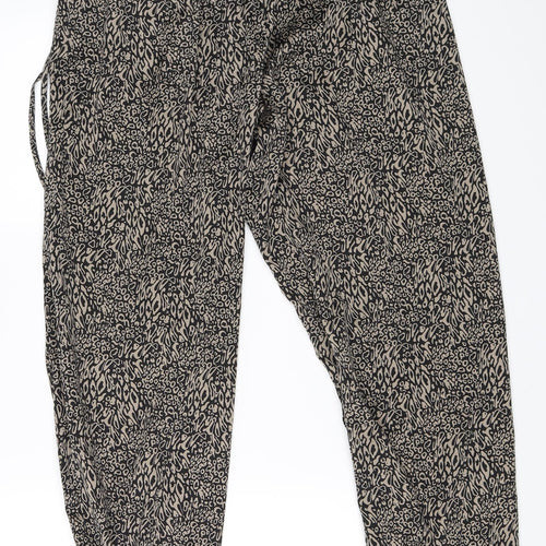 Villa Womens Beige Animal Print  Jogger Trousers Size M L26 in