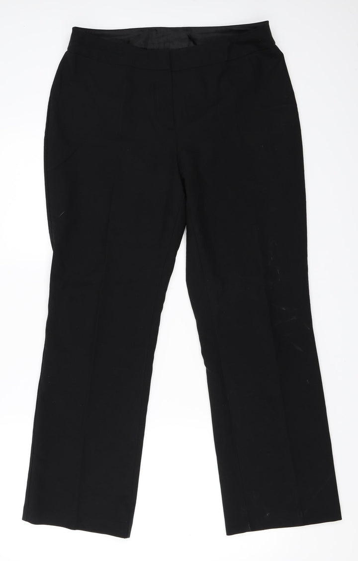 BHS Womens Black Trousers Size 12 L28 in