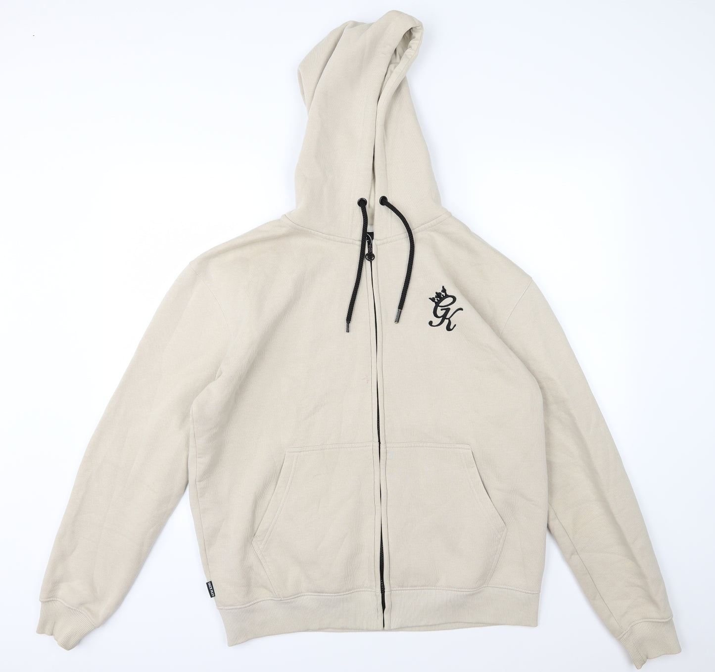 Gym King Mens Beige  Jersey Full Zip Hoodie Size XL
