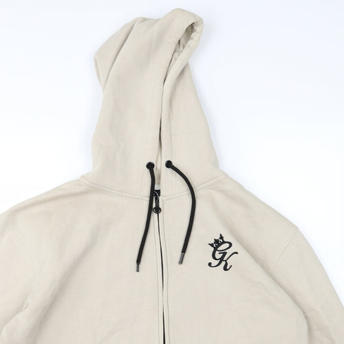 Gym King Mens Beige  Jersey Full Zip Hoodie Size XL