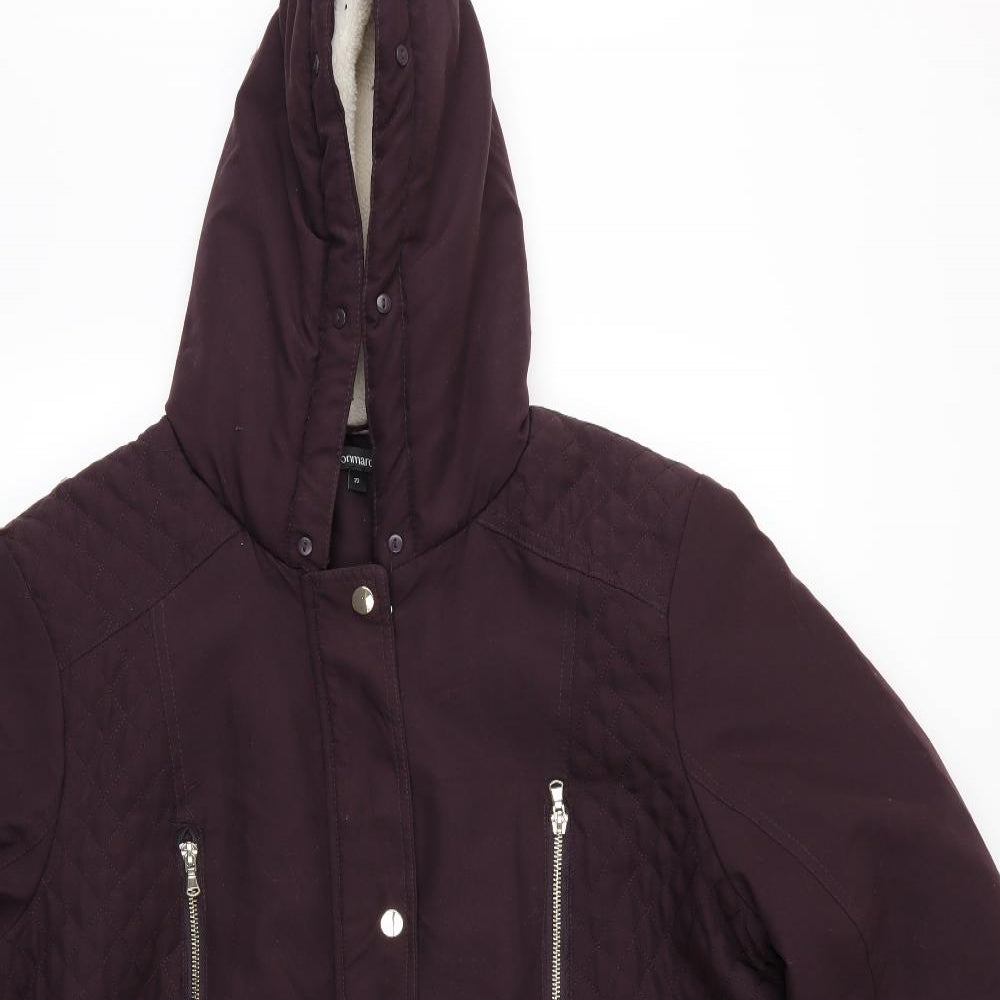 Bonmarché Womens Purple   Overcoat Coat Size 22  - Burgundy