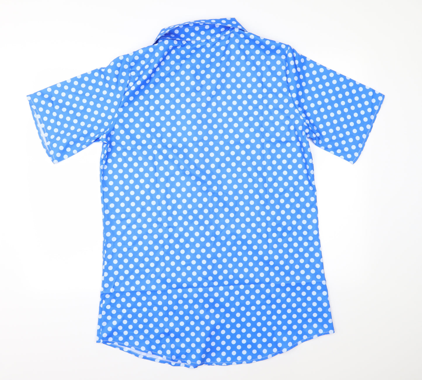 Preworn Womens Blue Polka Dot  Basic Button-Up Size 3XL