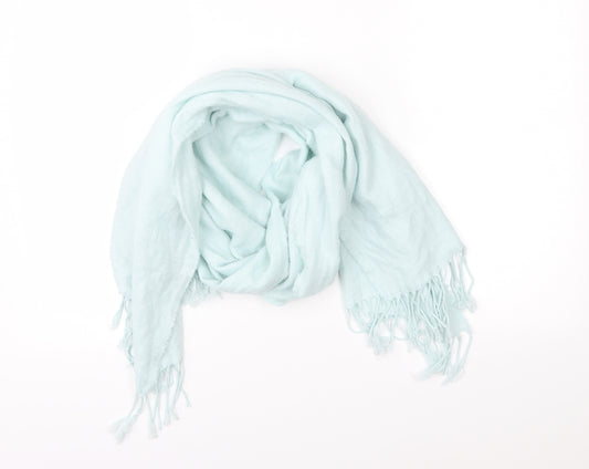 Front view of Preworn women’s blue knit scarf