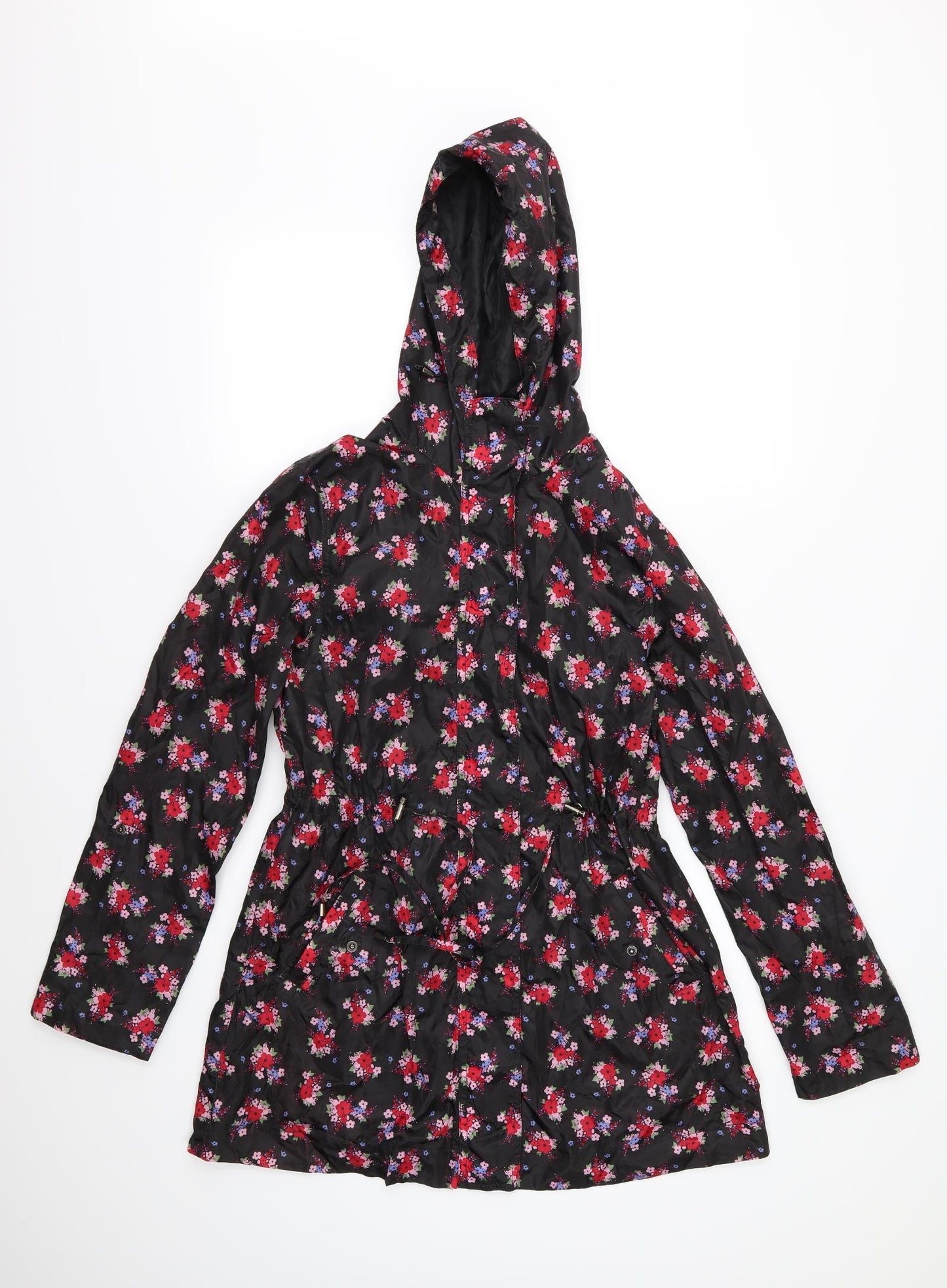 TU Womens Black Floral  Jacket  Size S  - Packable
