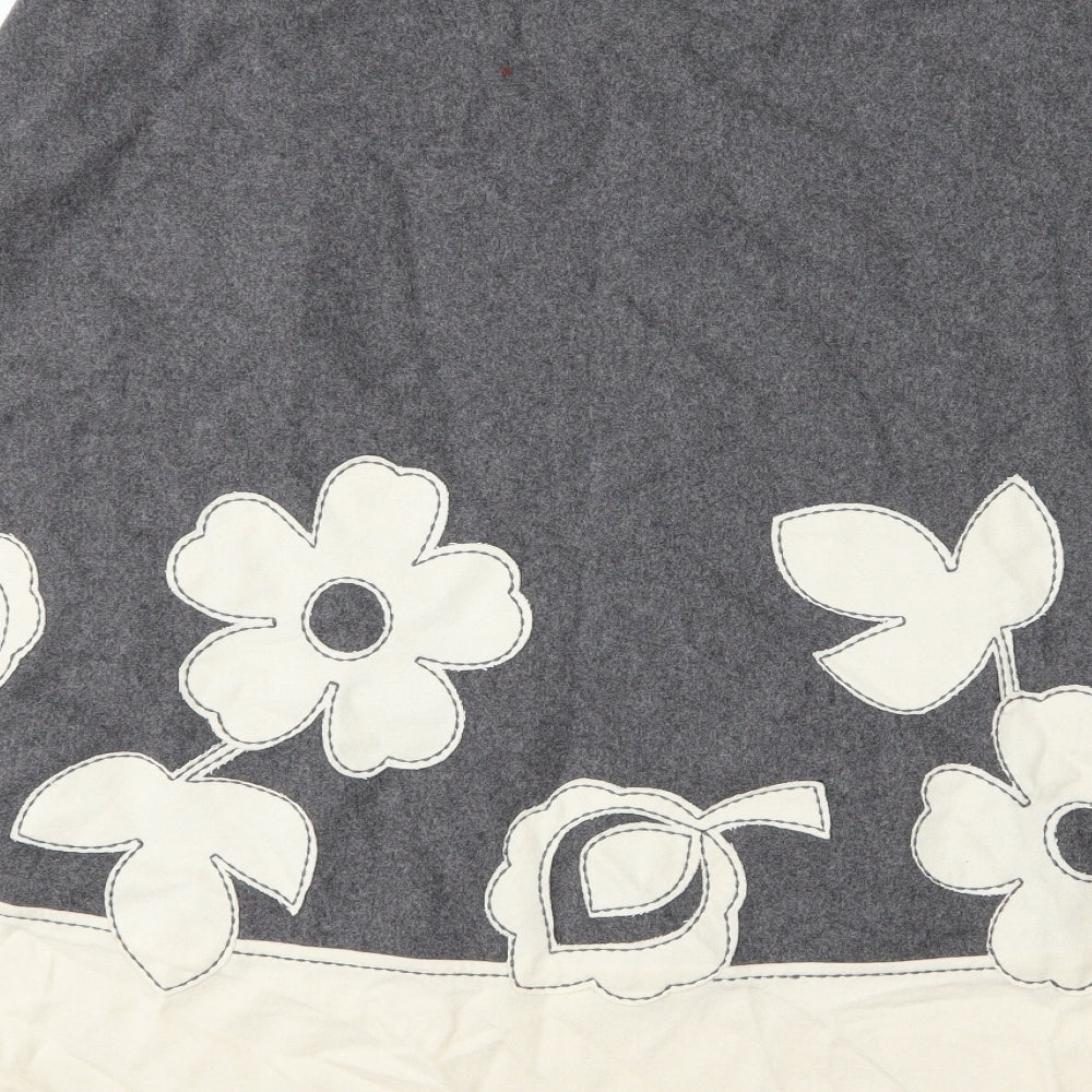 Boden Womens Grey Floral  A-Line Skirt Size 16