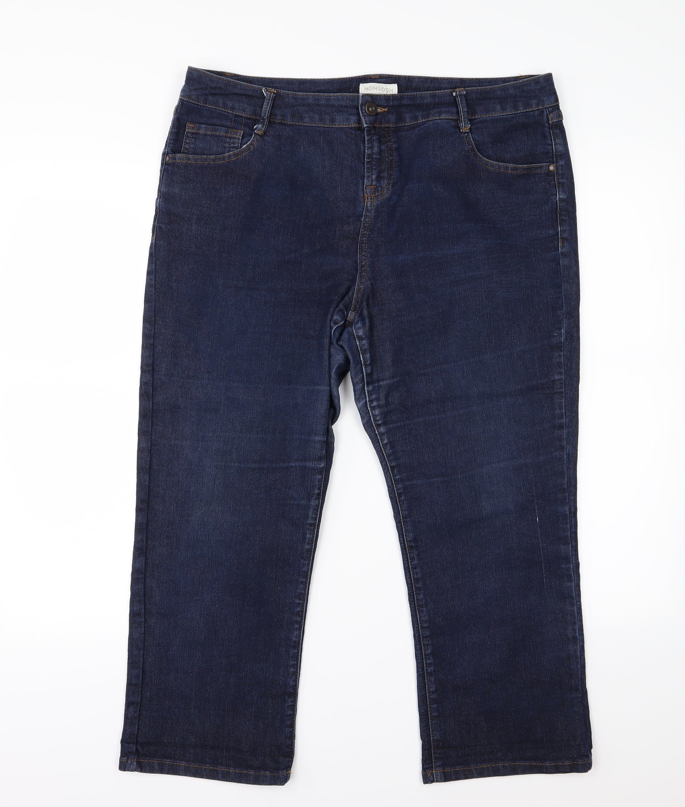 Monsoon Womens Blue  Denim Cropped Jeans Size 16 L23 in