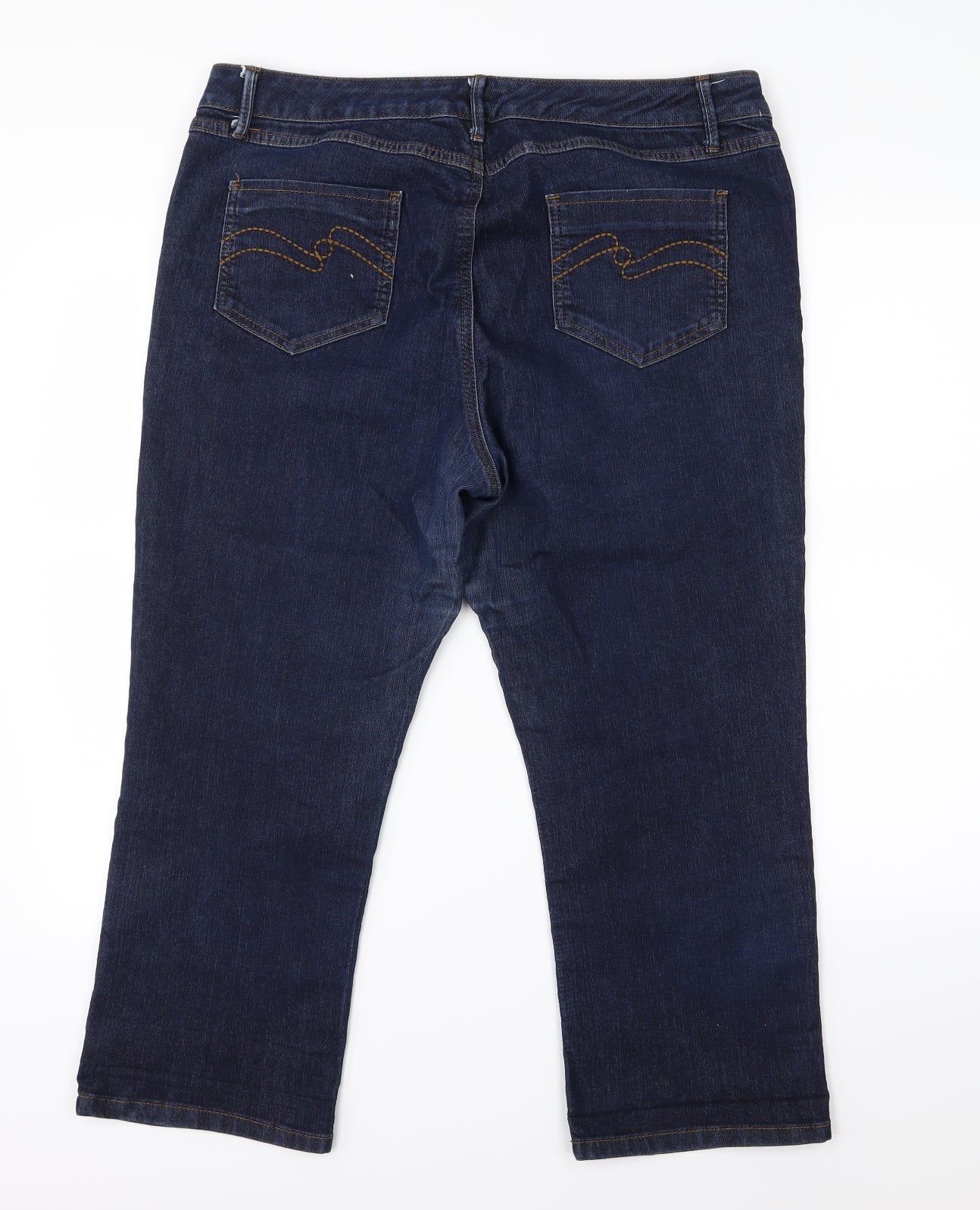 Monsoon Womens Blue  Denim Cropped Jeans Size 16 L23 in