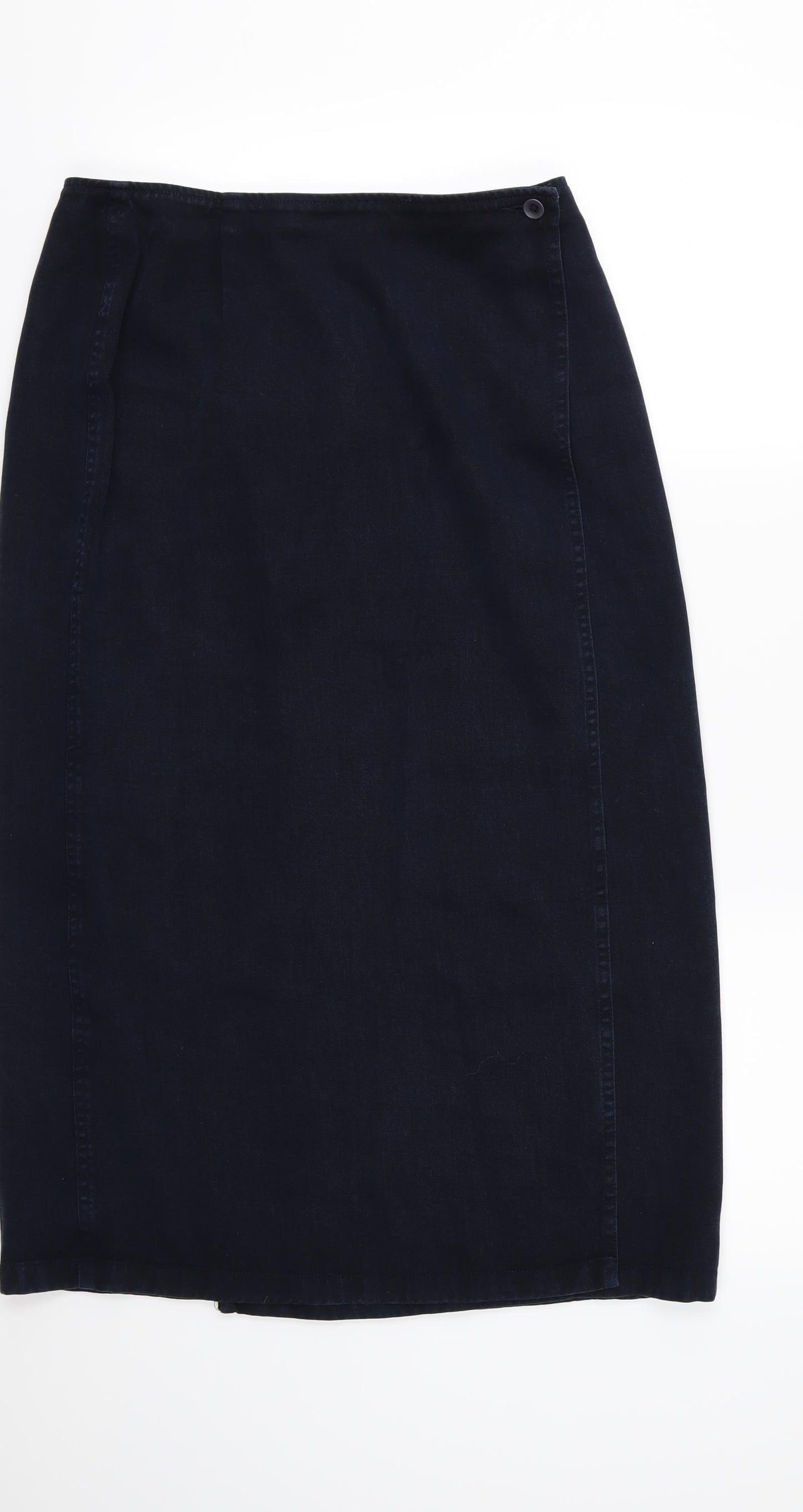 Marks and Spencer Womens Blue  Denim Wrap Skirt Size 14