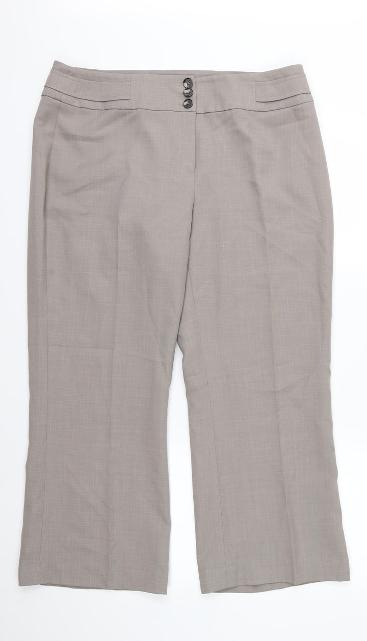 Debenhams Womens Beige Rayon Trousers Size 16 L27 in