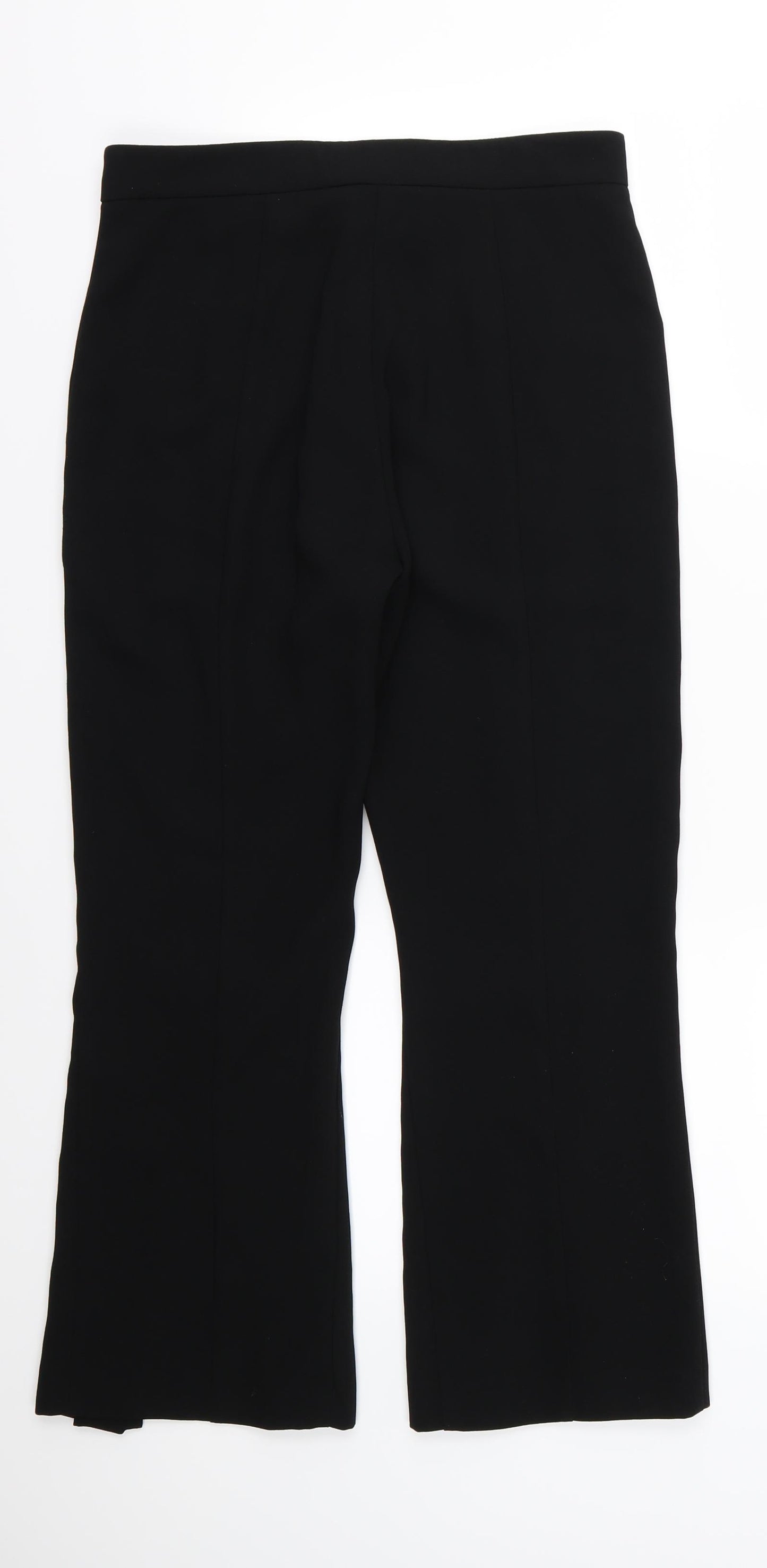 River Island Womens Black   Cropped Trousers Size 8 L25 in - split front