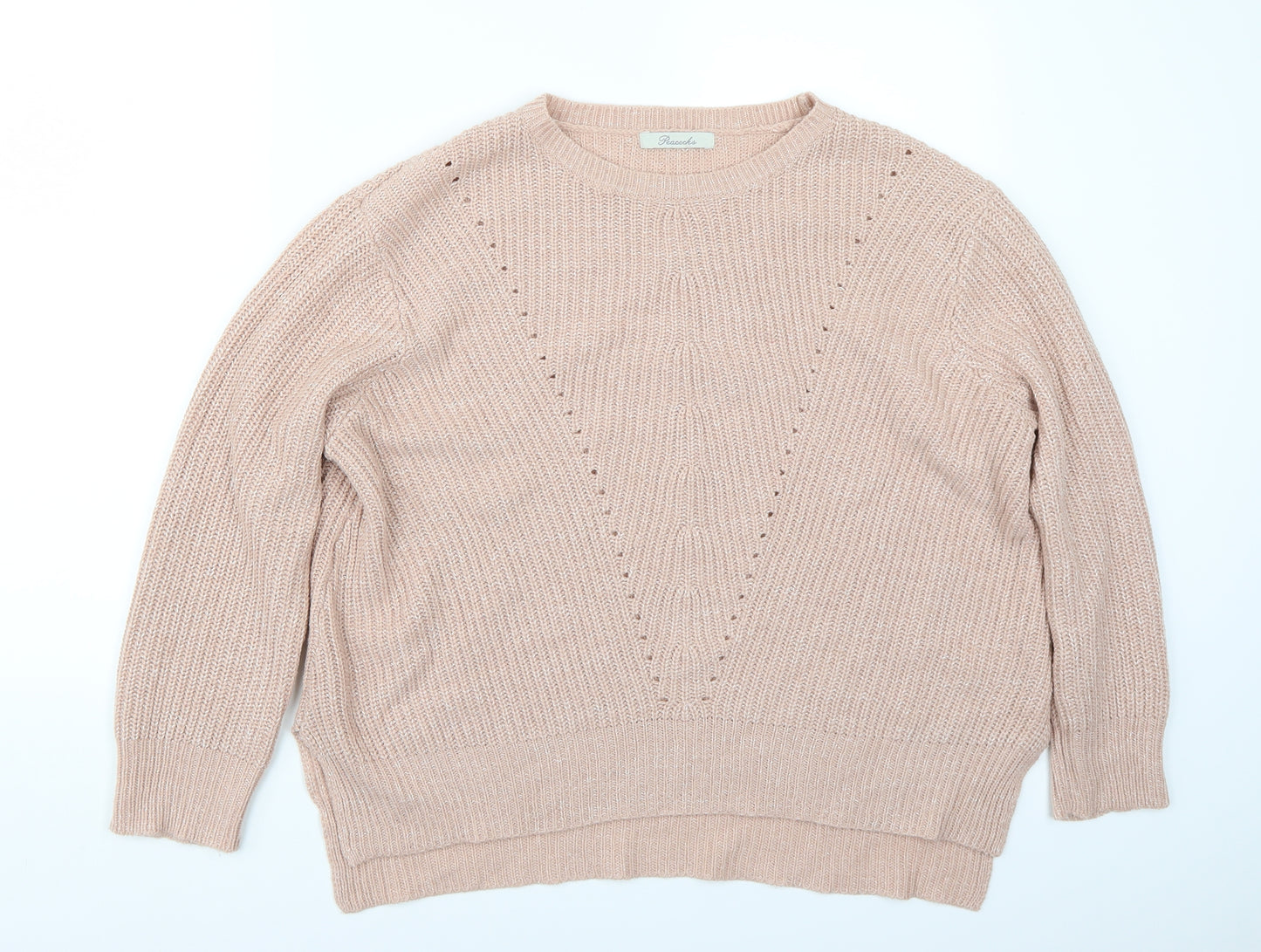 Peacocks Womens Pink   Pullover Jumper Size L