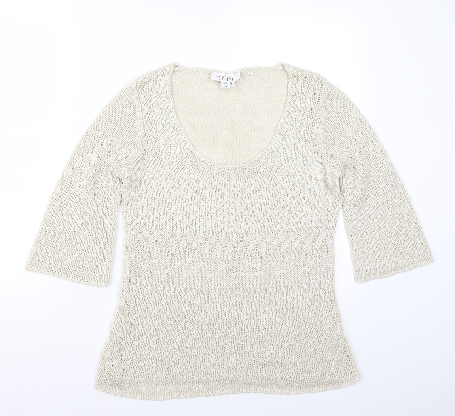 Tesini Womens Beige   Pullover Jumper Size 14