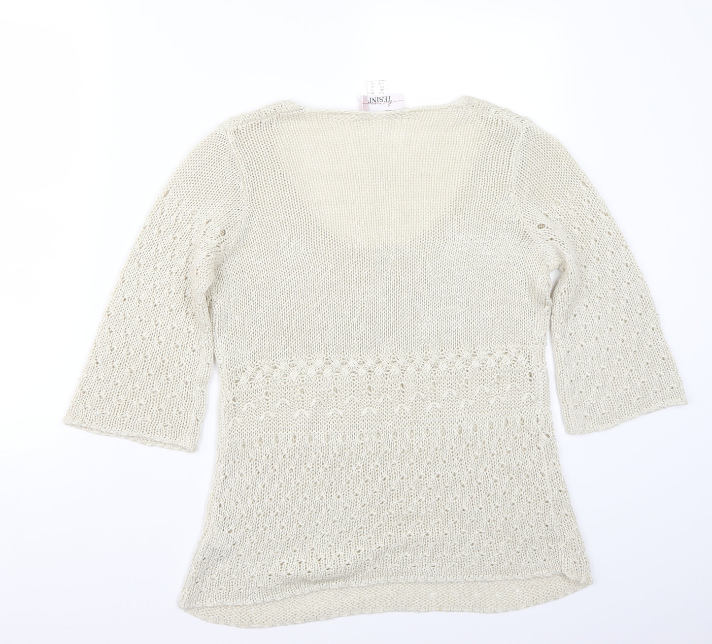Tesini Womens Beige   Pullover Jumper Size 14