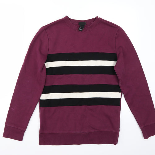 H&M Womens Purple Striped  Pullover Jumper Size XS