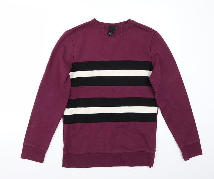 H&M Womens Purple Striped  Pullover Jumper Size XS