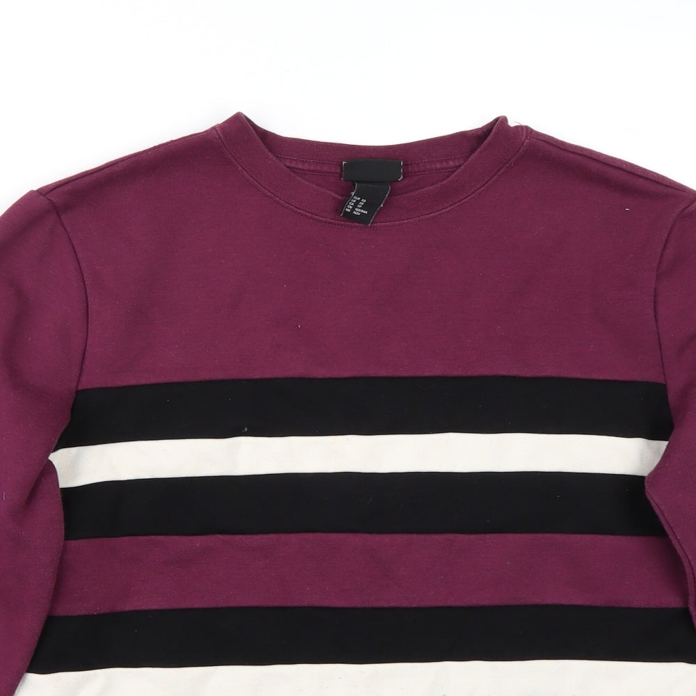 H&M Womens Purple Striped  Pullover Jumper Size XS