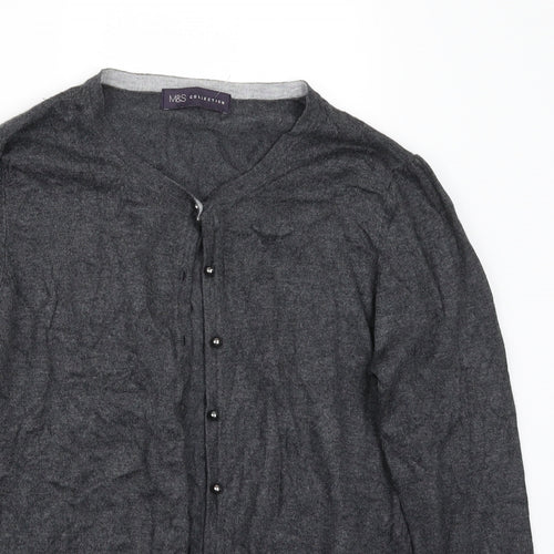 Marks and Spencer Womens Grey   Cardigan Jumper Size 12