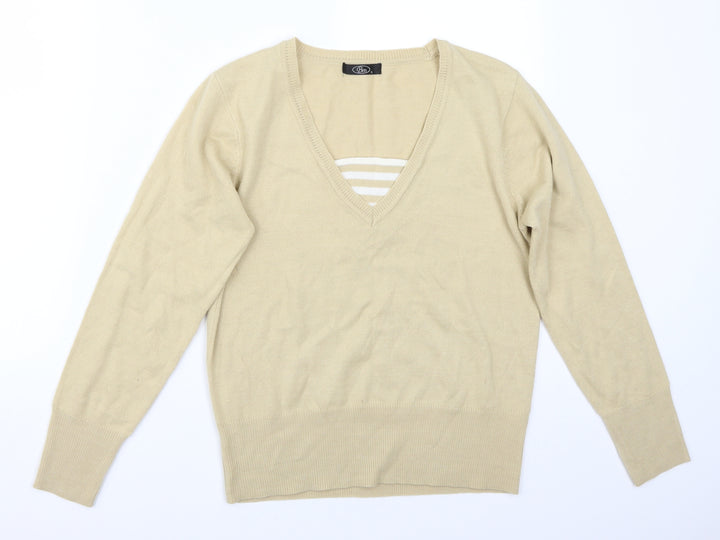 BM Womens Beige Pullover Jumper Size S