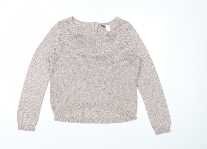 Divided Womens Pink Knit Pullover Jumper Size 16