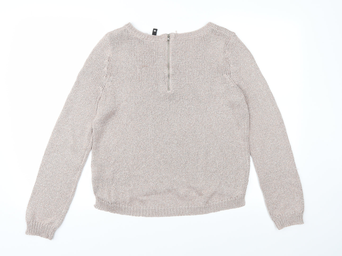 Divided Womens Pink  Knit Pullover Jumper Size 16