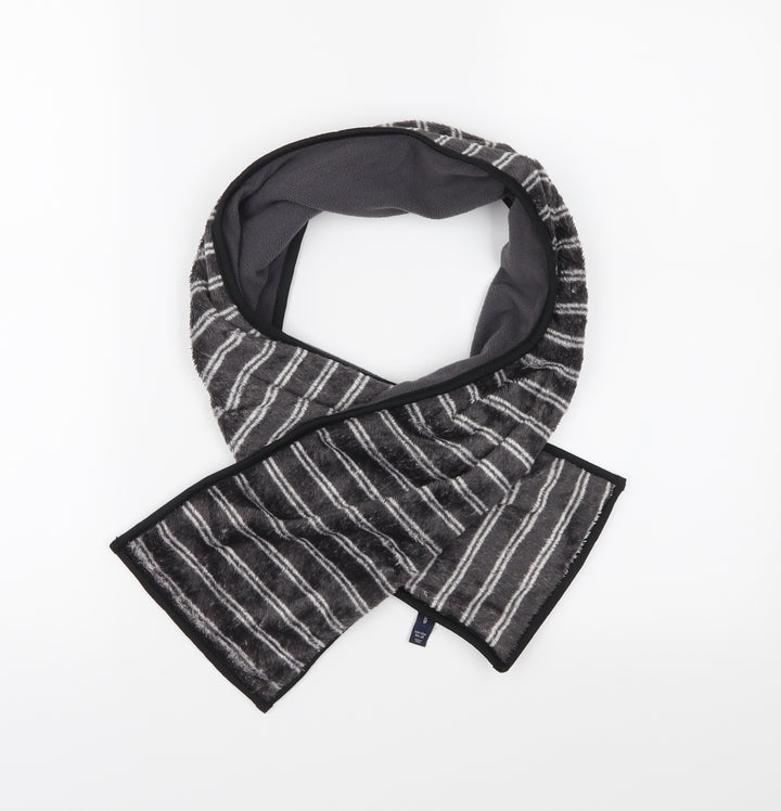 Gap Boys Grey Striped Fleece Rectangle Scarf Scarf One Size