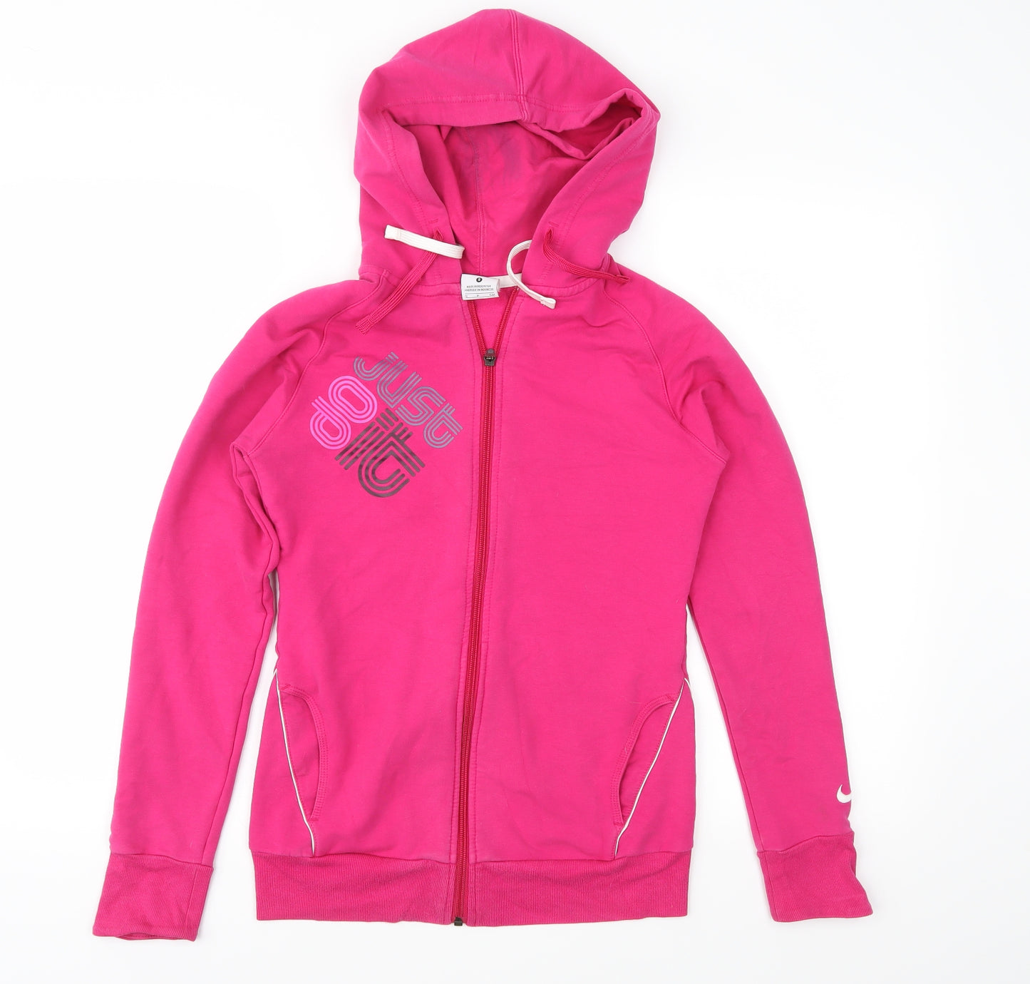 Nike Womens Pink  Jersey Full Zip Hoodie Size S