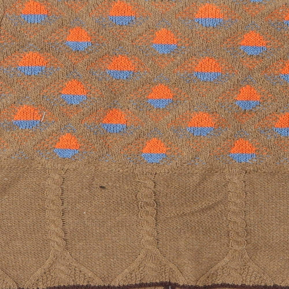 MissLook Womens Brown Geometric Knit Cardigan Jumper Size S