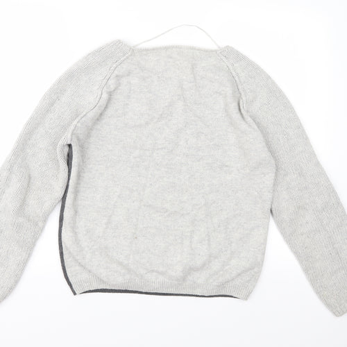 NEXT Womens Grey Geometric Knit Pullover Jumper Size 14
