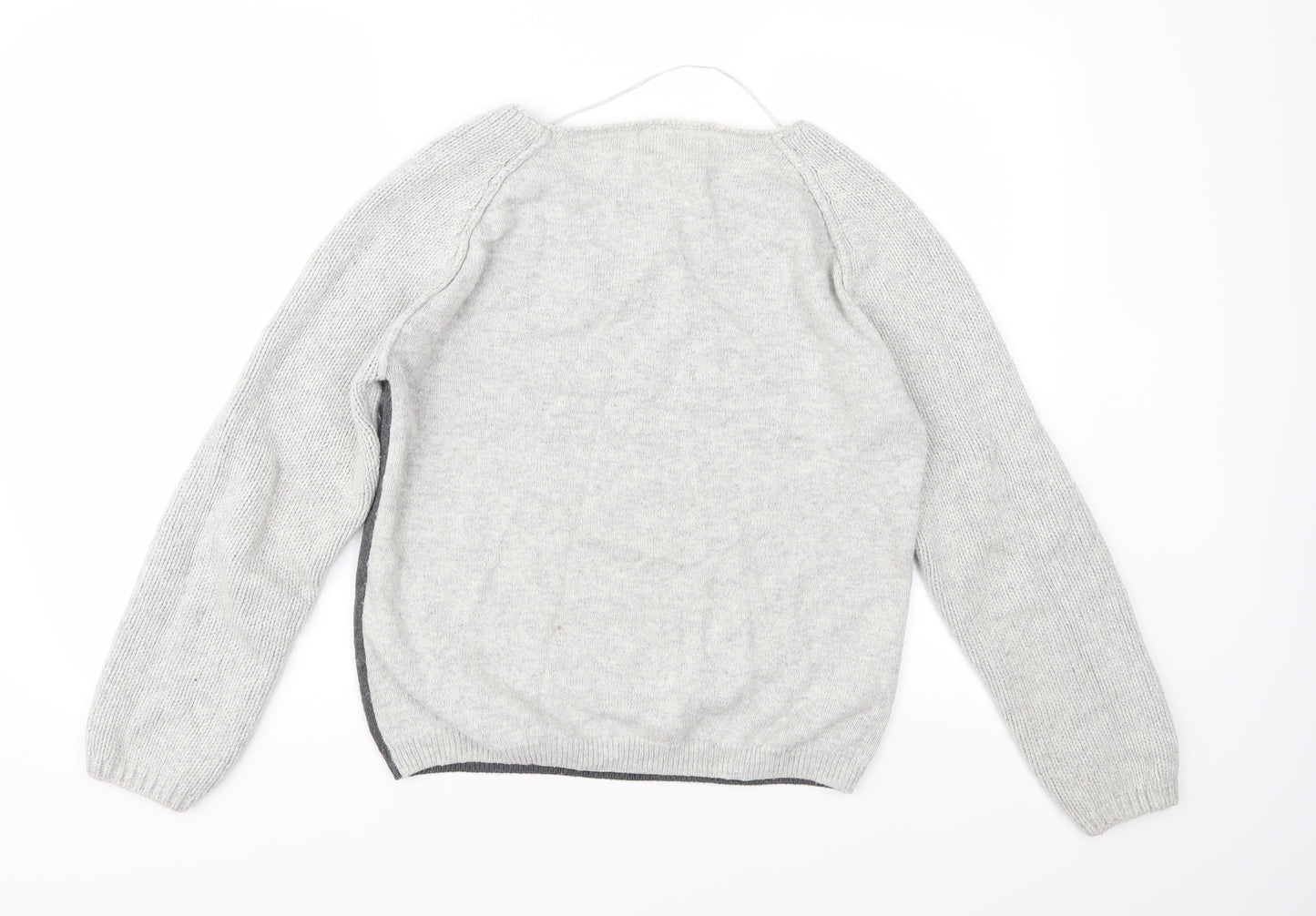 NEXT Womens Grey Geometric Knit Pullover Jumper Size 14