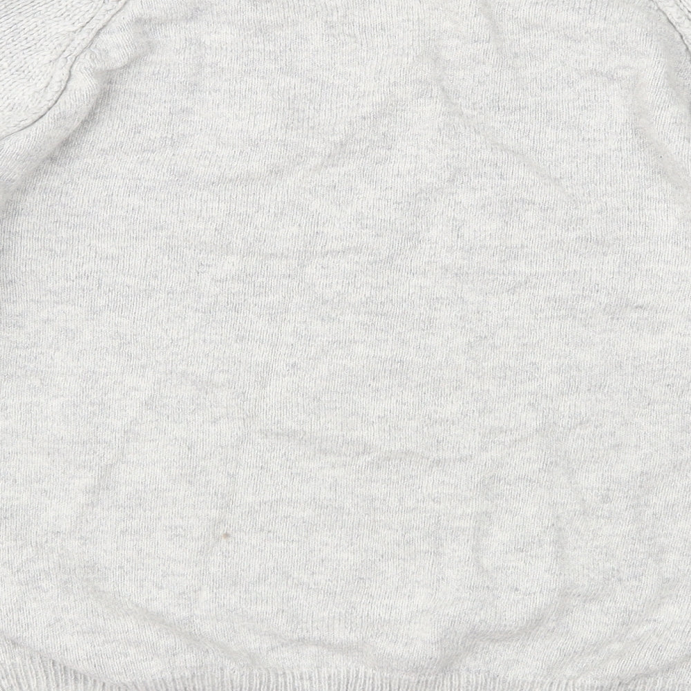 NEXT Womens Grey Geometric Knit Pullover Jumper Size 14