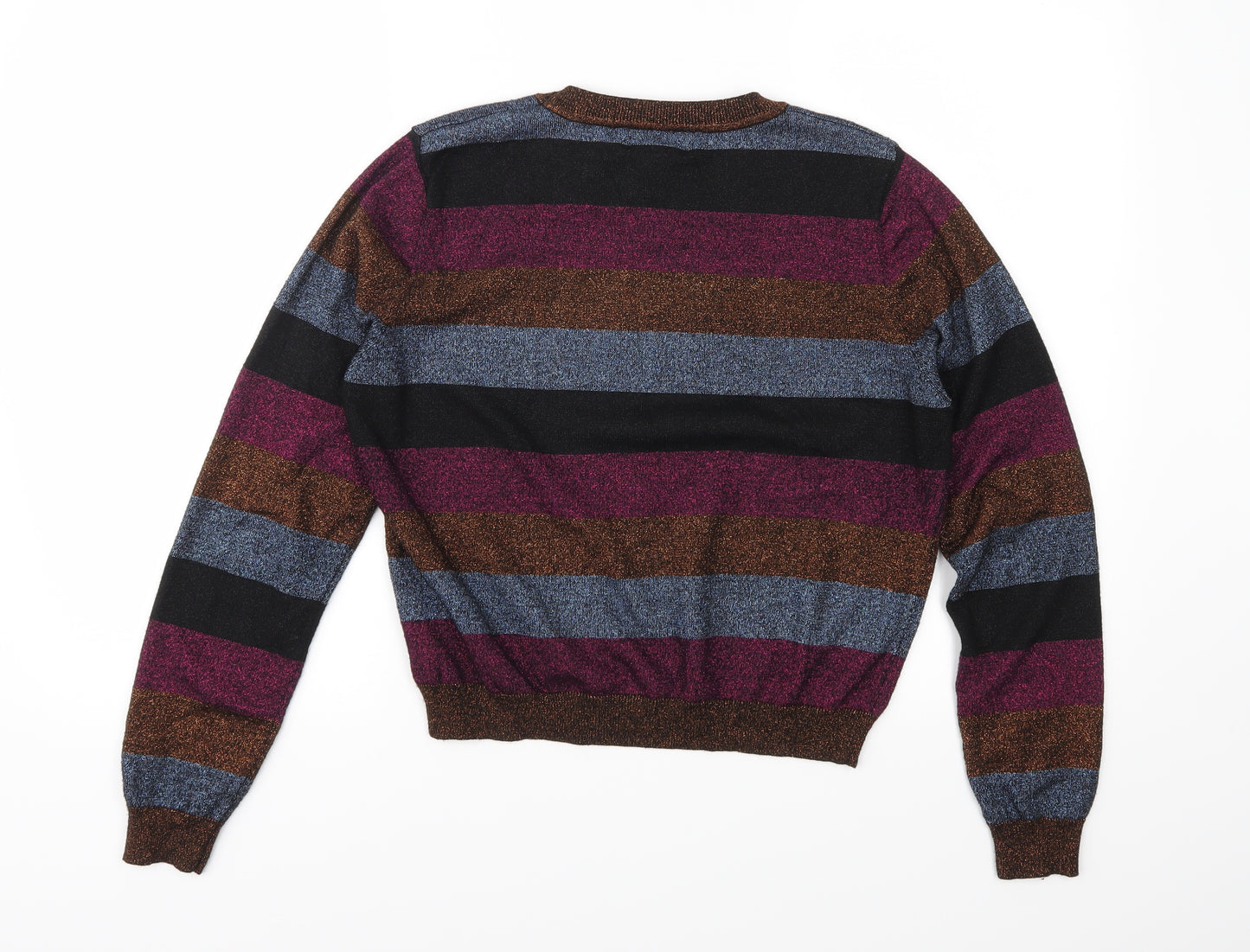 QED London Womens Multicoloured Striped Knit Pullover Jumper Size L